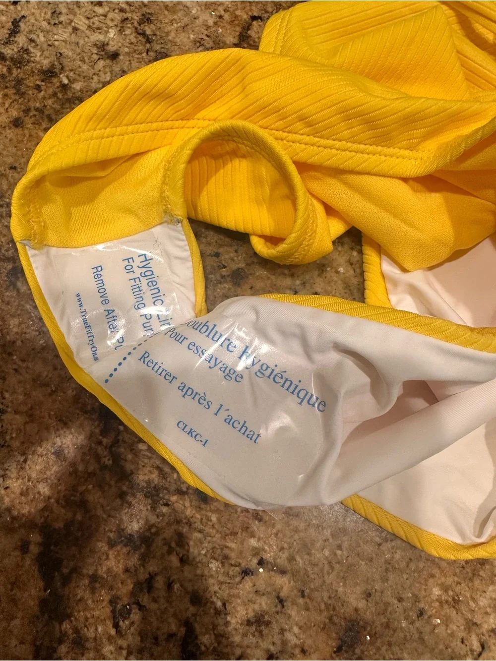Lucky Brand Yellow Ribbed One-Piece Swimsuit